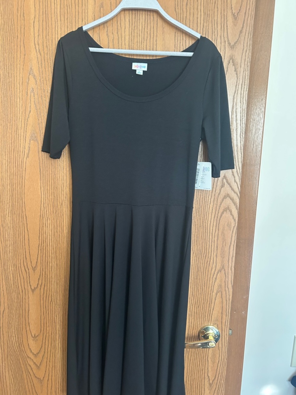 LuLaRoe Black Scoop Neck Midi Dress